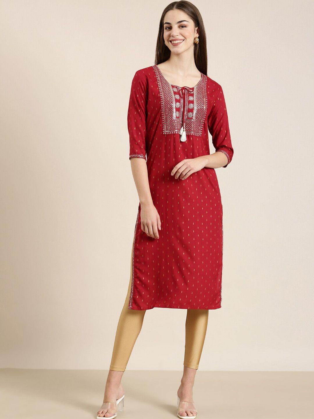 showoff ethnic motifs printed sequinned kurta