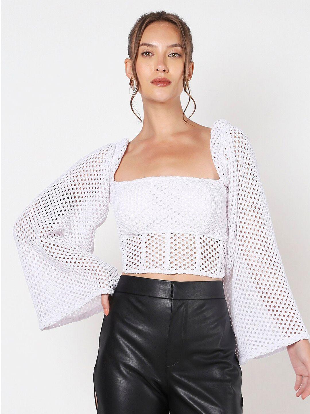 liyokki self design cotton regular crop top