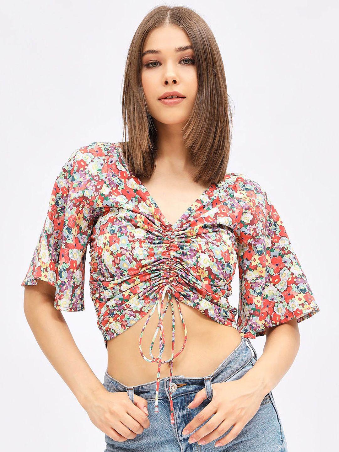 harpa floral printed v-neck crop top