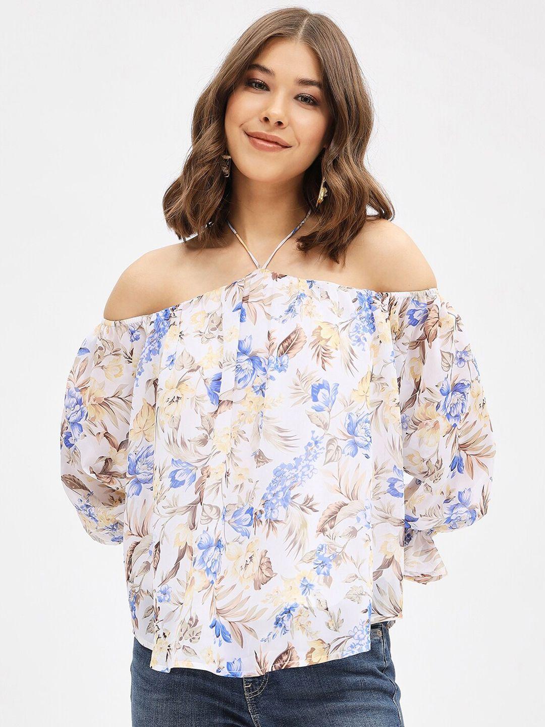 harpa off floral printed off-shoulder top