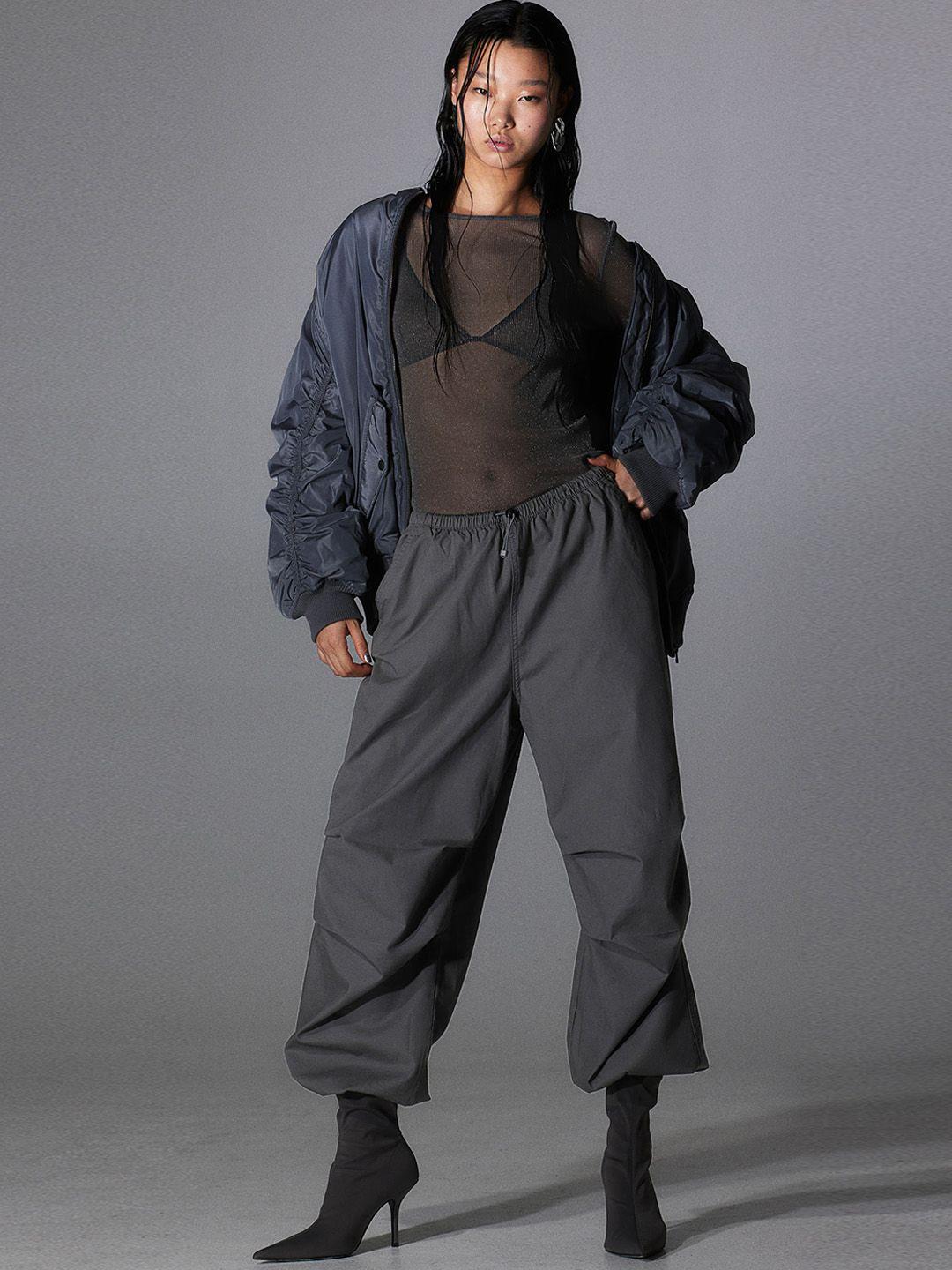 h&m women parachute trousers