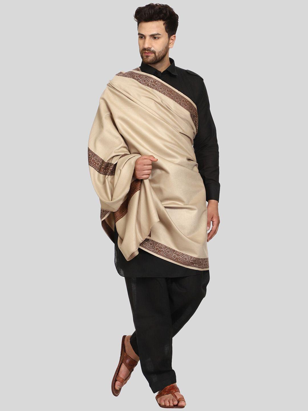 swi stylish men woven design wool shawl