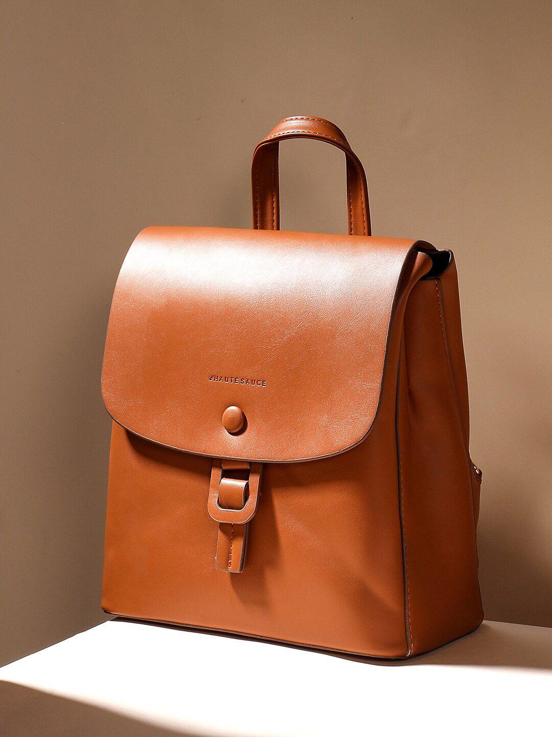 haute sauce by campus sutra women brown backpack