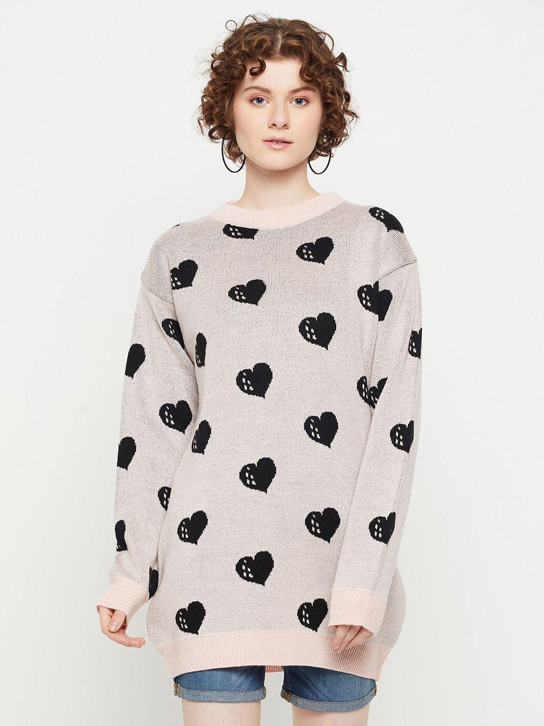 kasma quirky printed woollen pullover