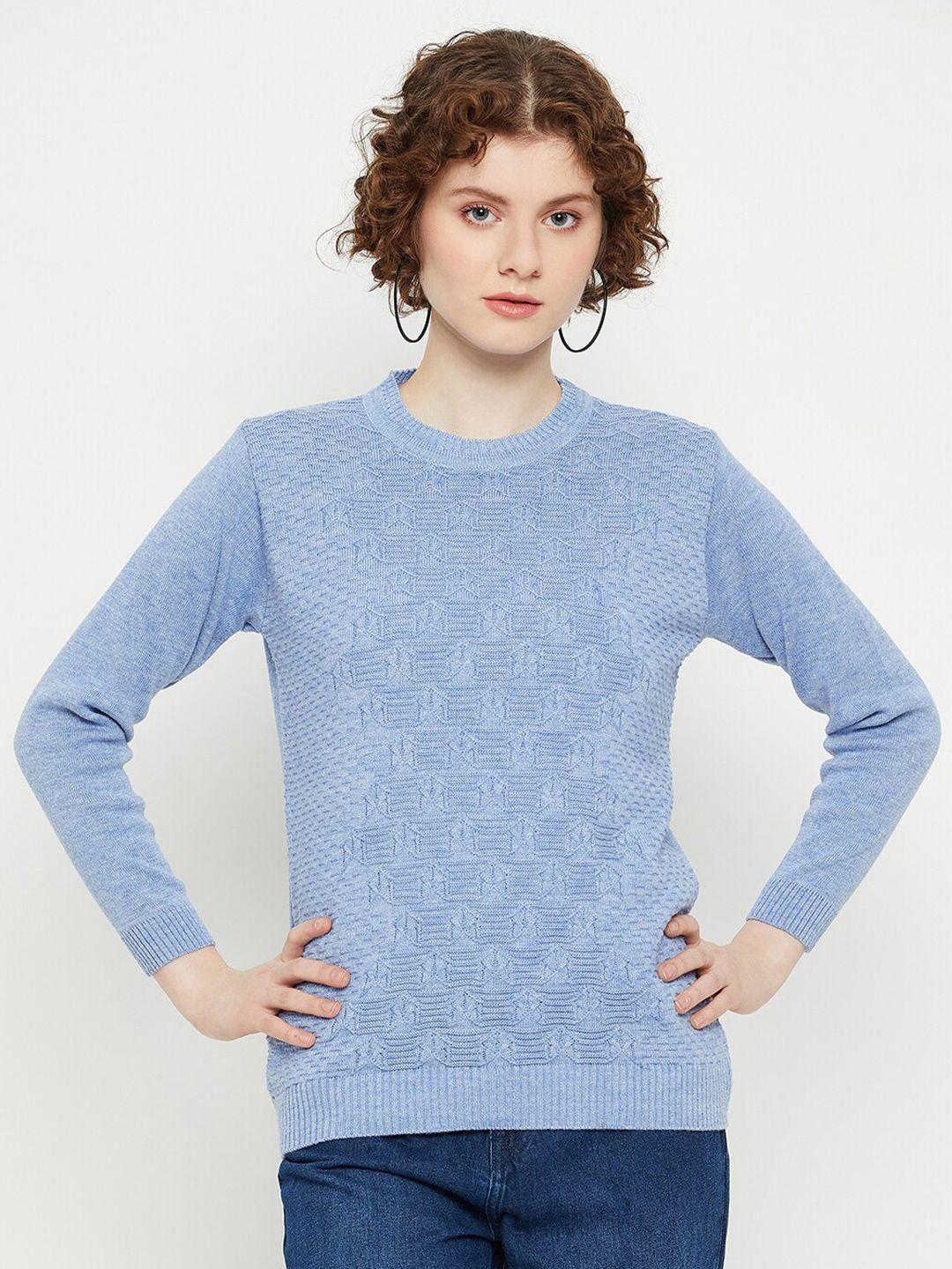 kasma self design geometric woollen pullover