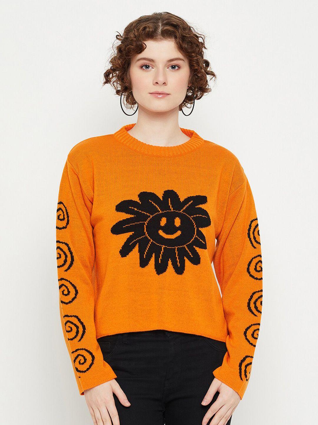 kasma quirky printed woollen pullover