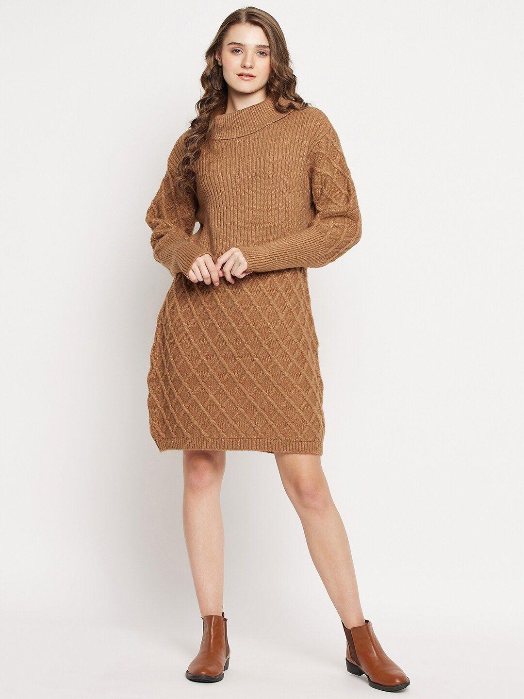 kasma cable knit turtle neck longline wool pullover sweater