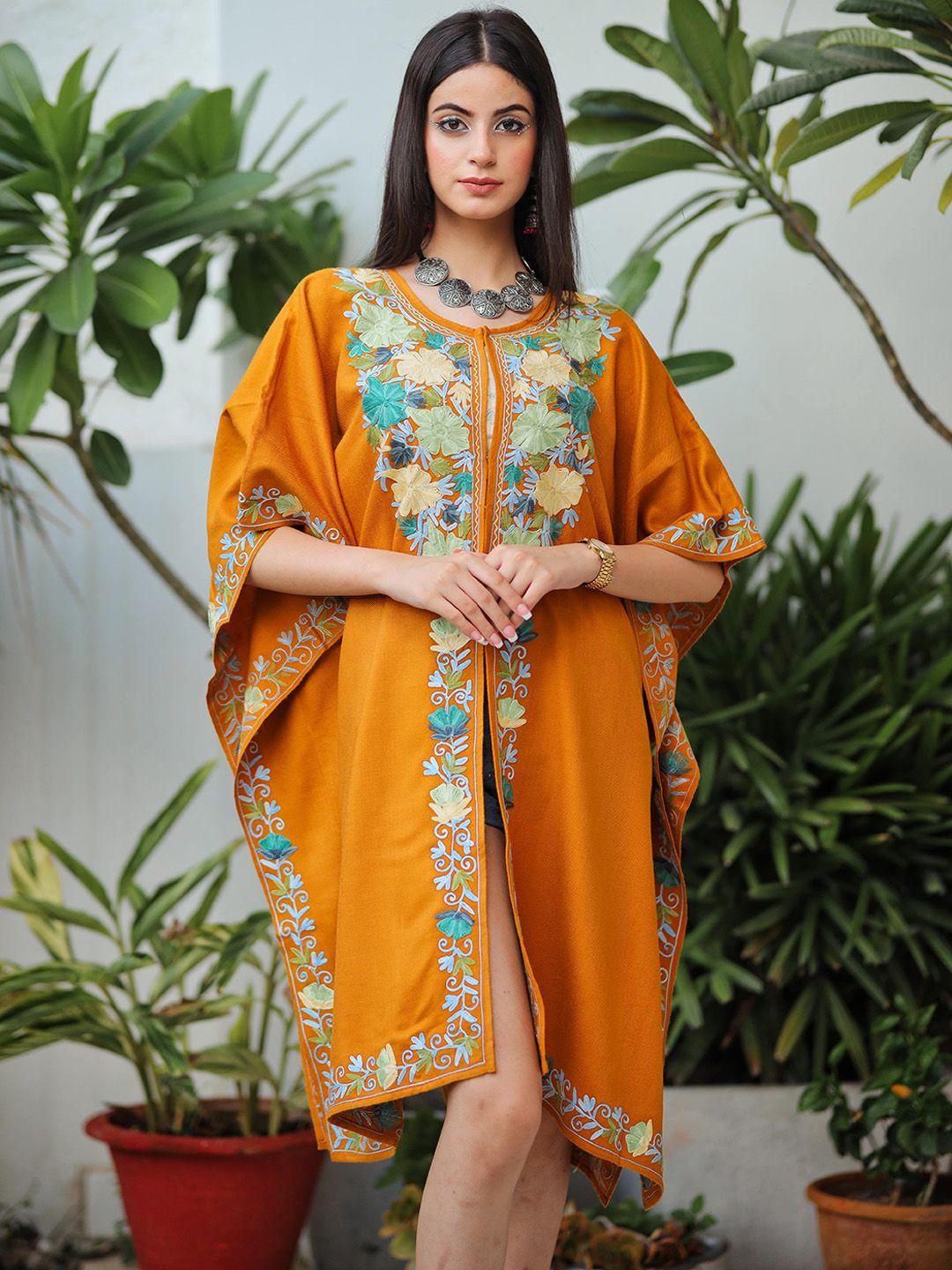 sangria embroidered kaftan dress