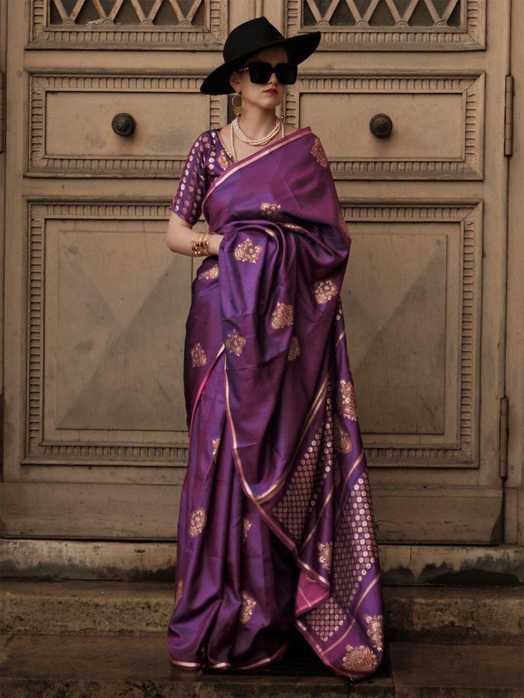 mitera ethnic motifs woven design zari satin saree