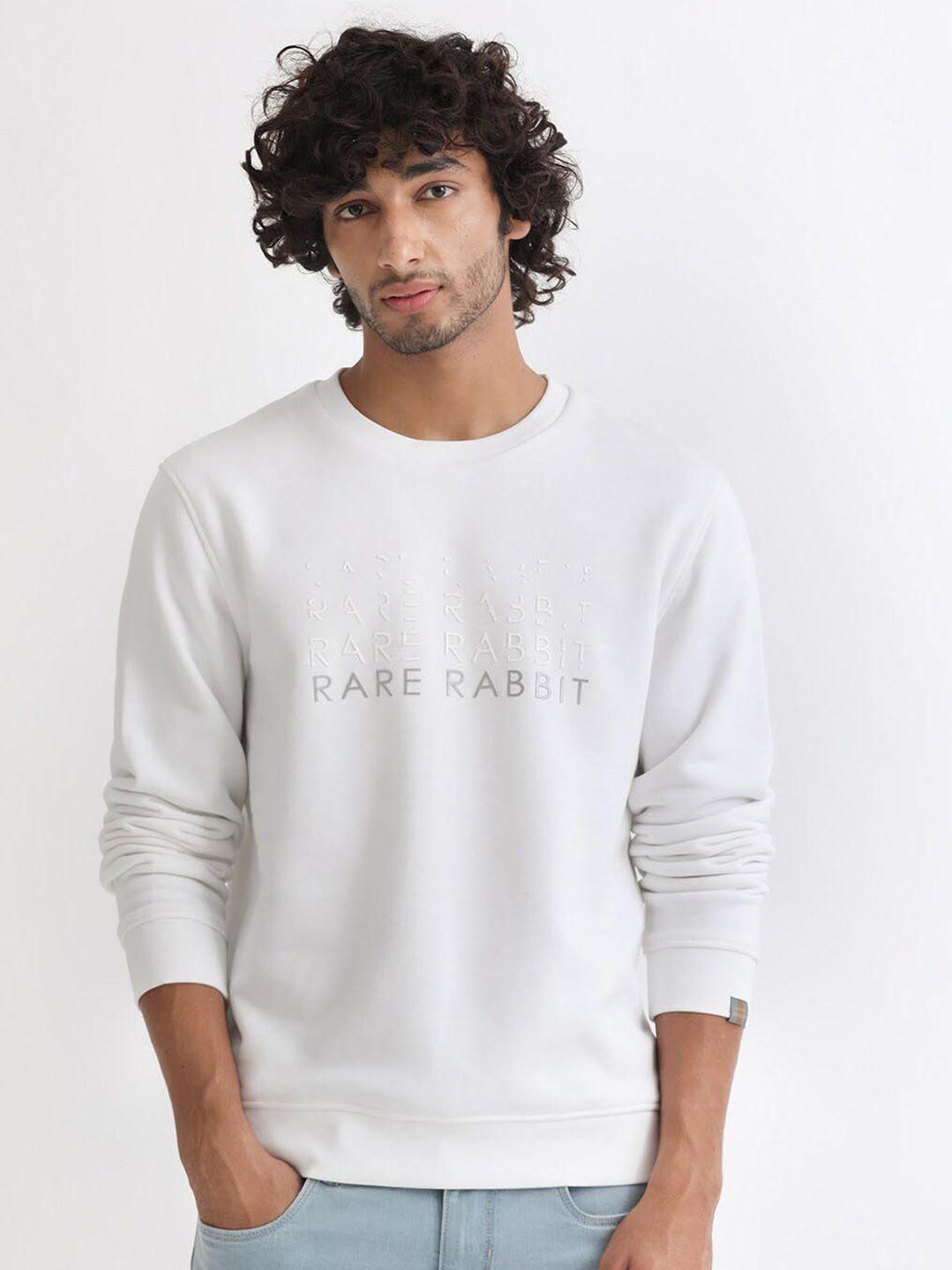 rare rabbit typography printed long sleeves cotton sweatshirt