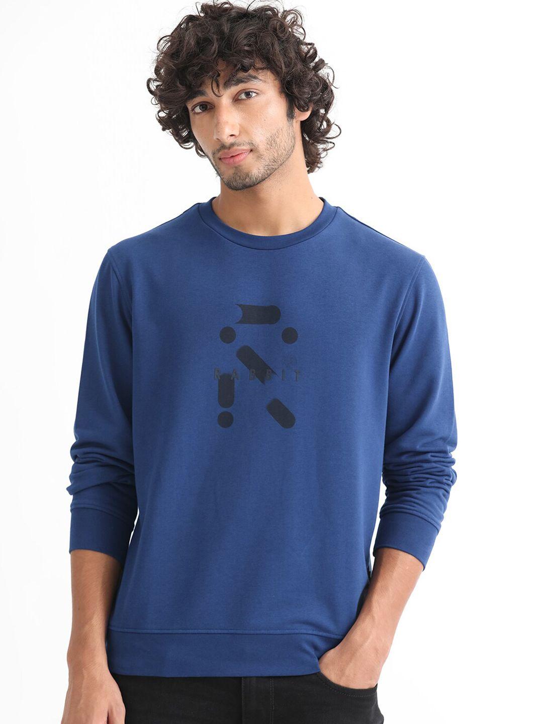 rare rabbit men printed cotton pullover sweatshirt