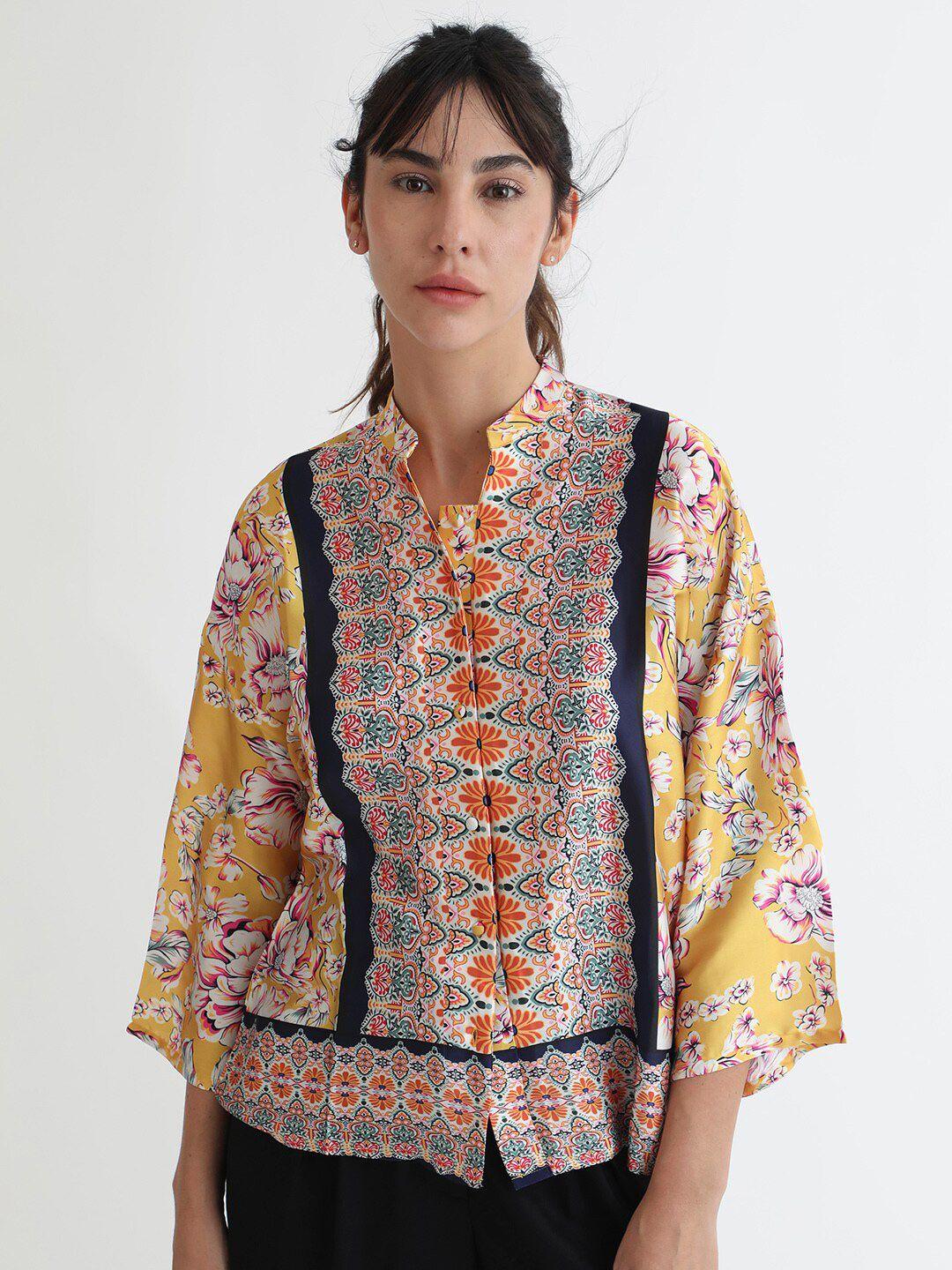 rareism floral printed regular top