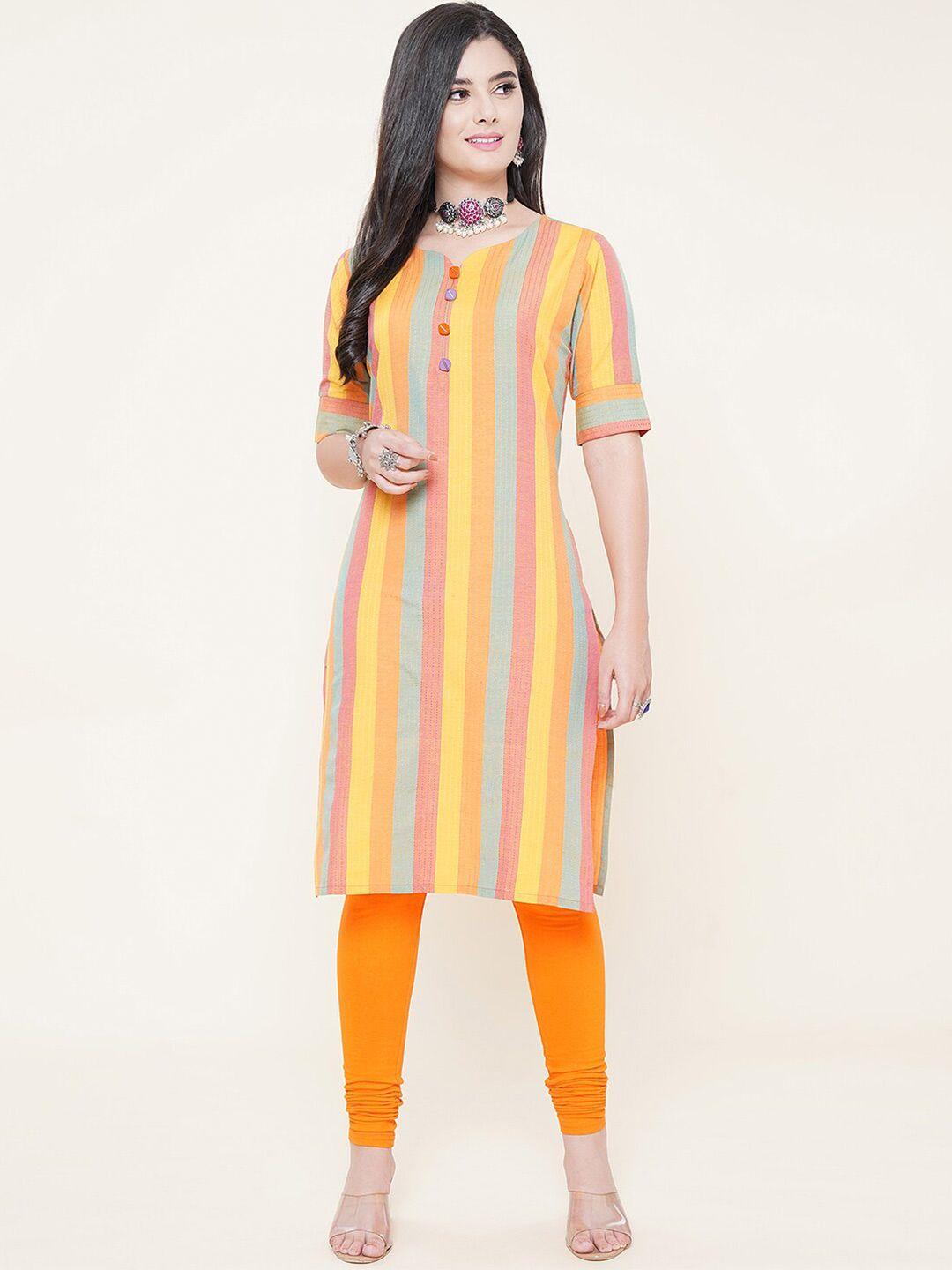 kalini women yellow printed kurta