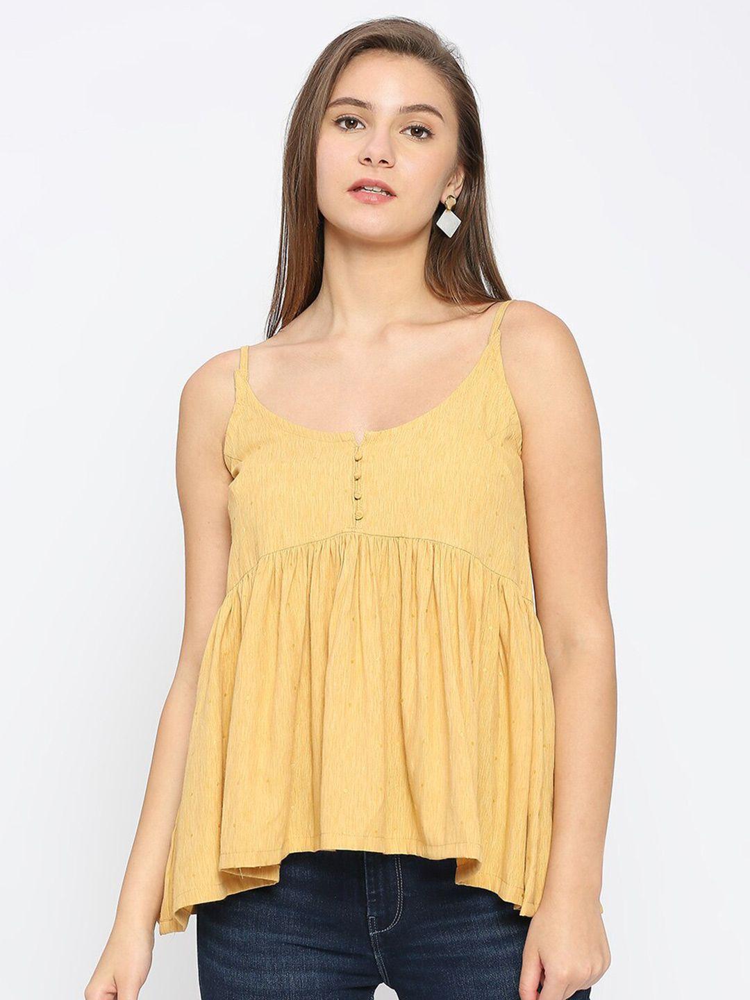 anuthi yellow cotton top