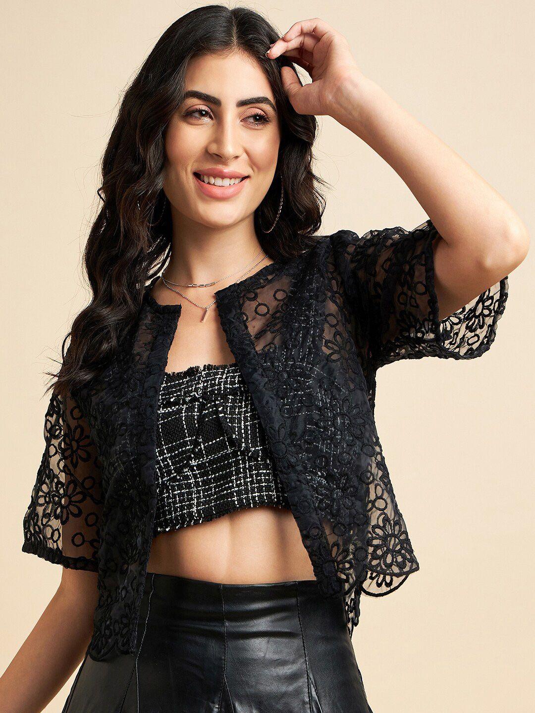 azira floral embroidered shrug