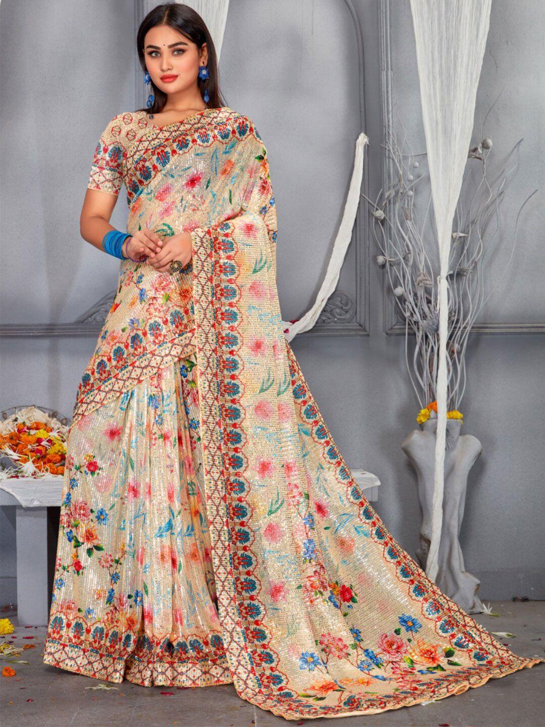 chhabra 555 ethnic motifs embellished sequinned saree