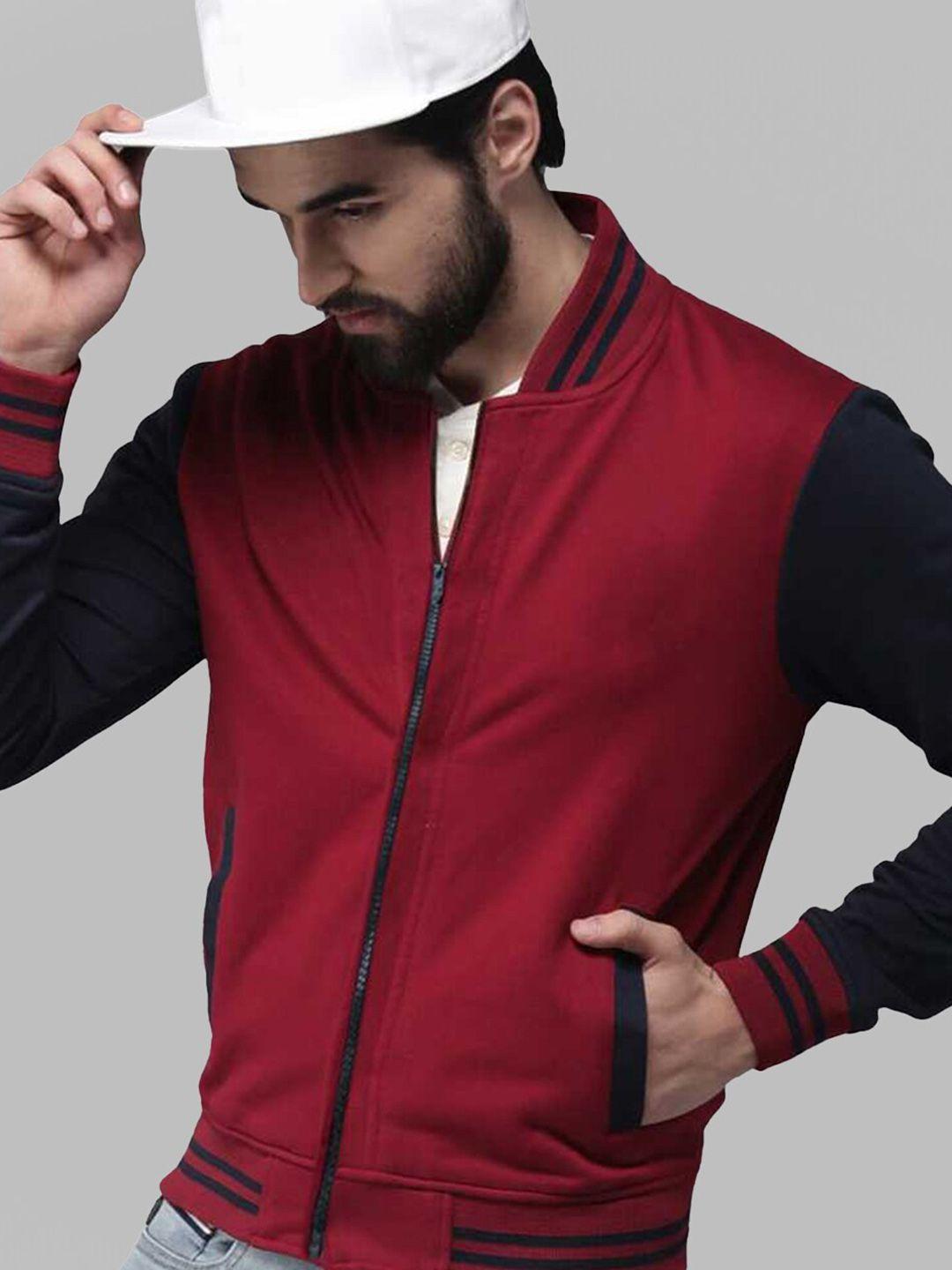 veirdo mock collar fleece varsity jacket