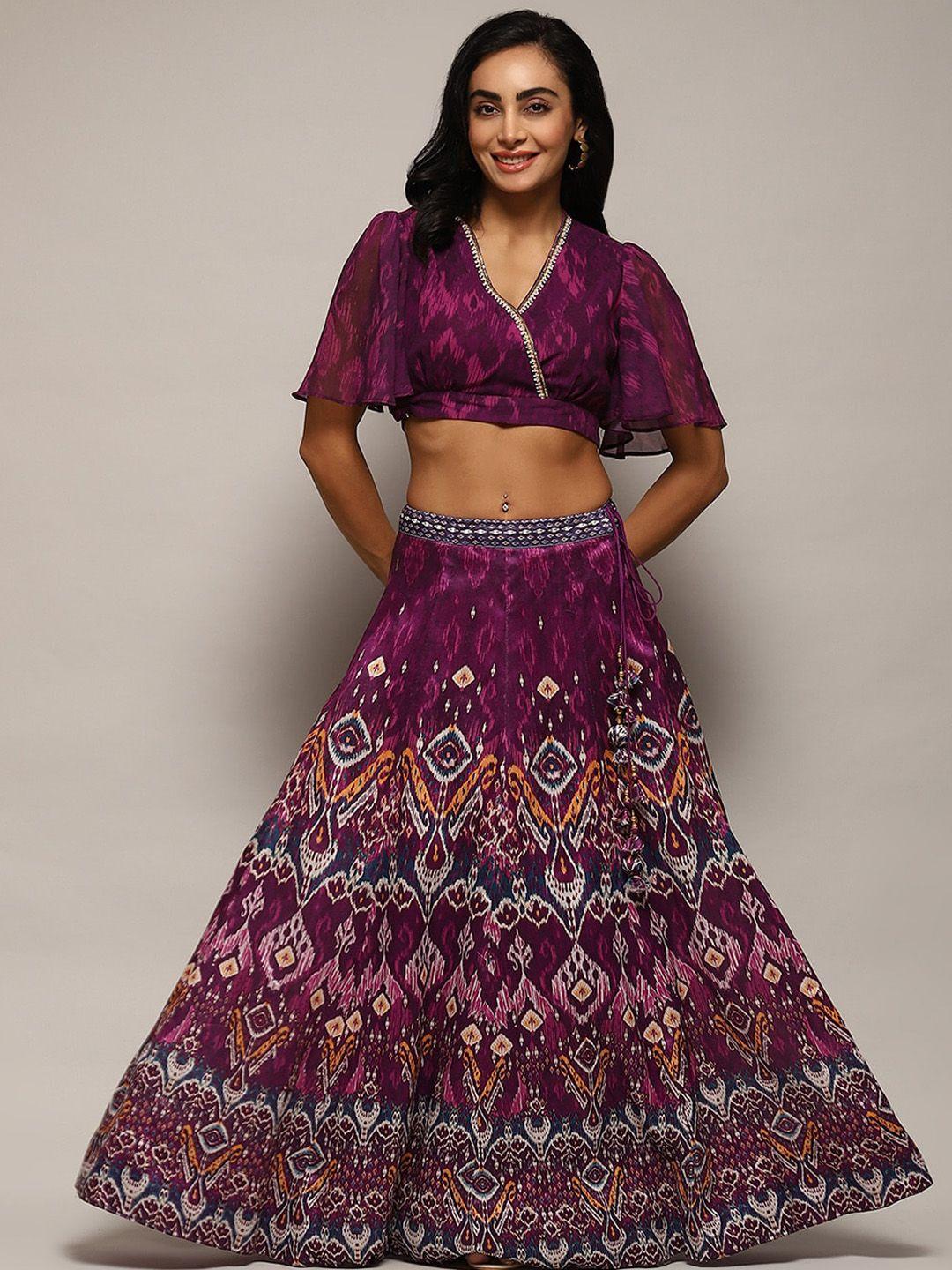 biba abstract printed beads and stones ready to wear lehenga choli