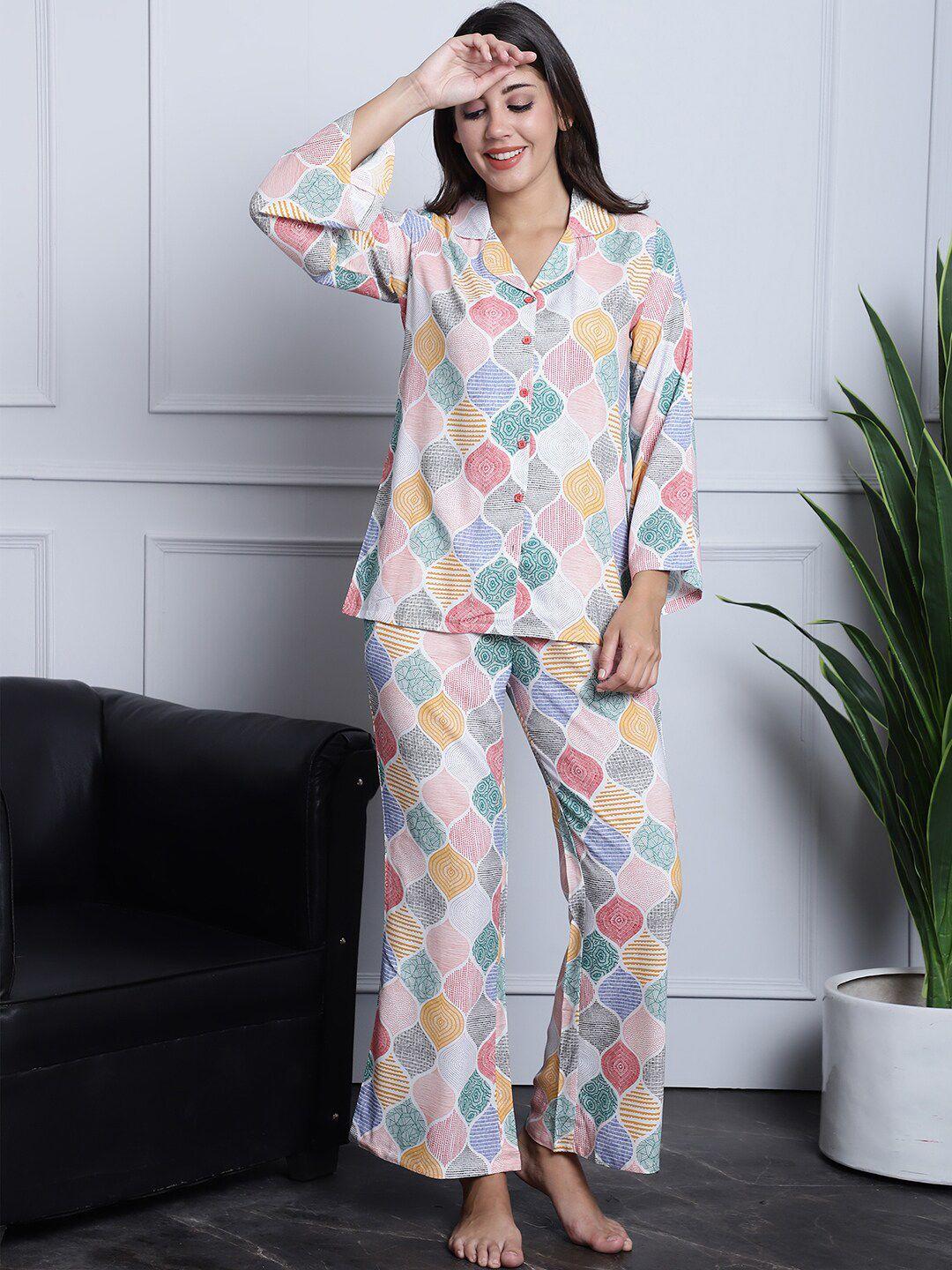 claura ethnic motifs printed night suit