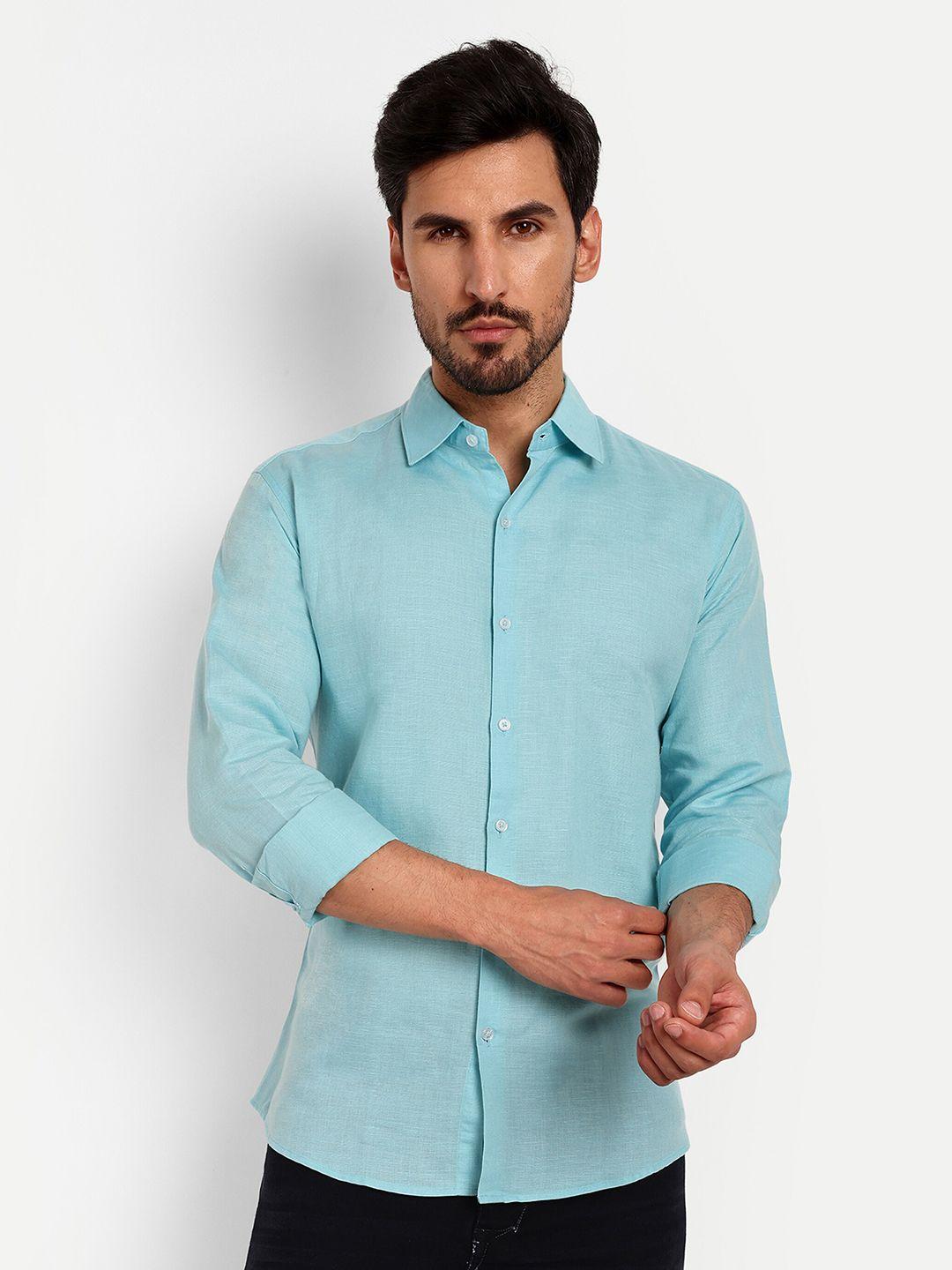 urban scissors indian slim slim fit pure linen casual shirt