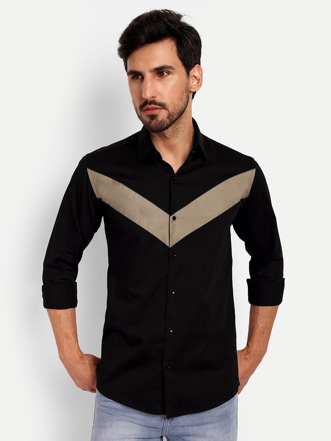 urban scissors colourblocked indian slim slim fit pure cotton casual shirt