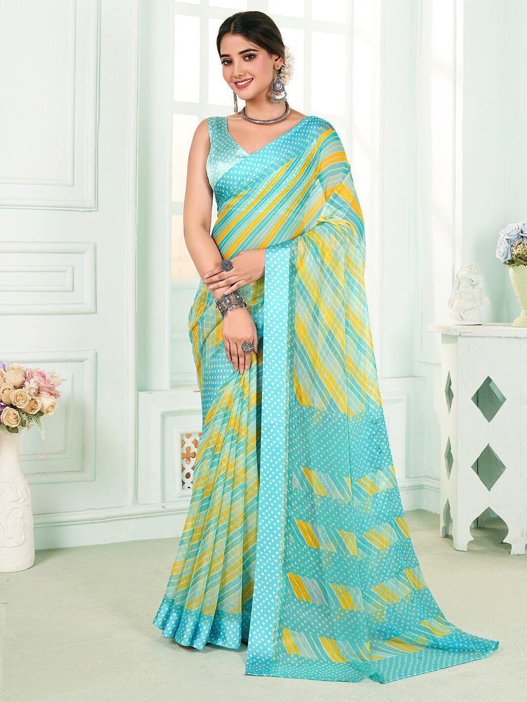 anouk striped leheriya saree