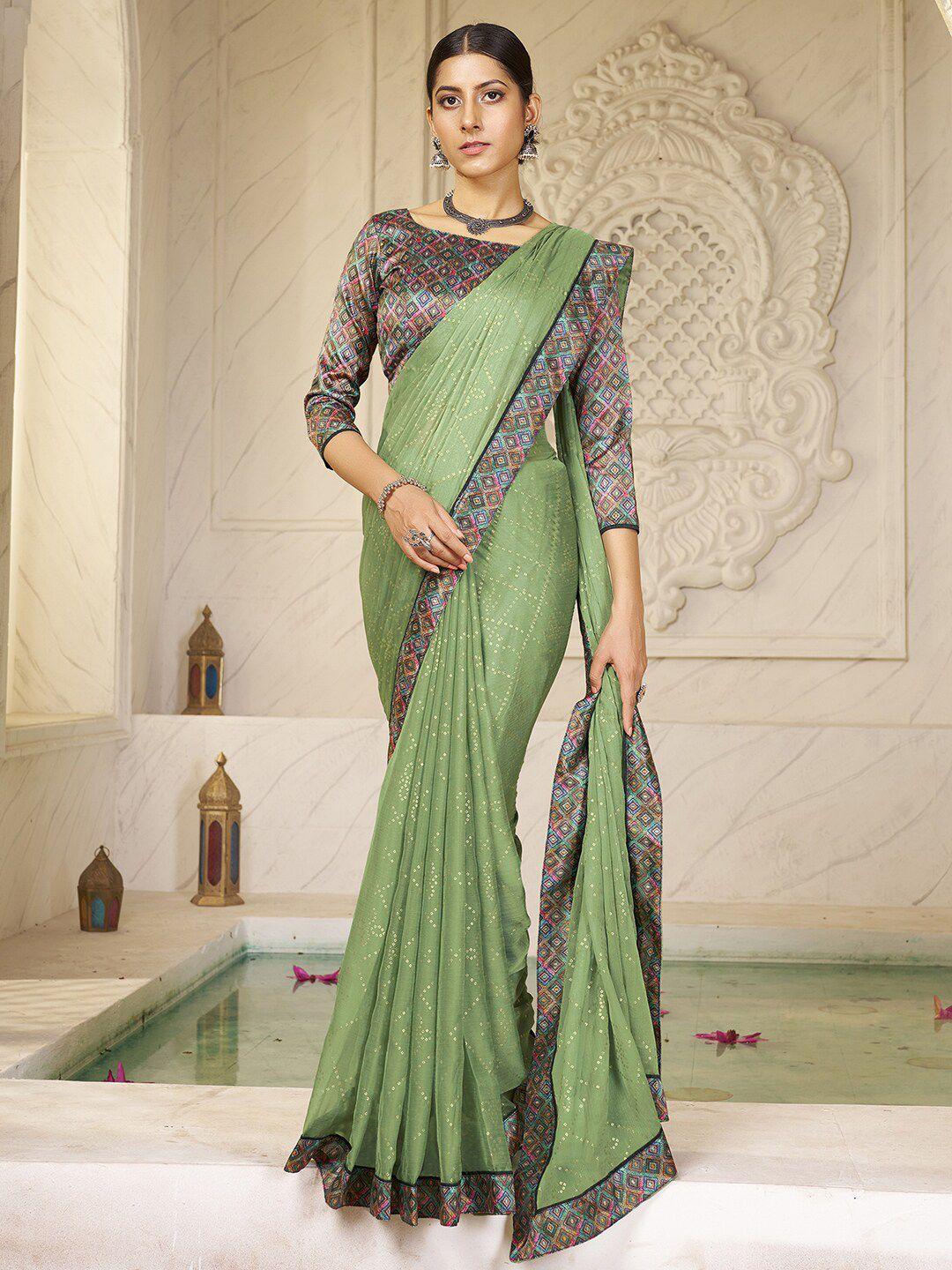 anouk bandhani printed pure chiffon saree