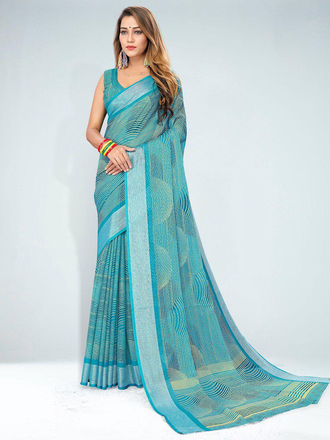 anouk striped printed saree