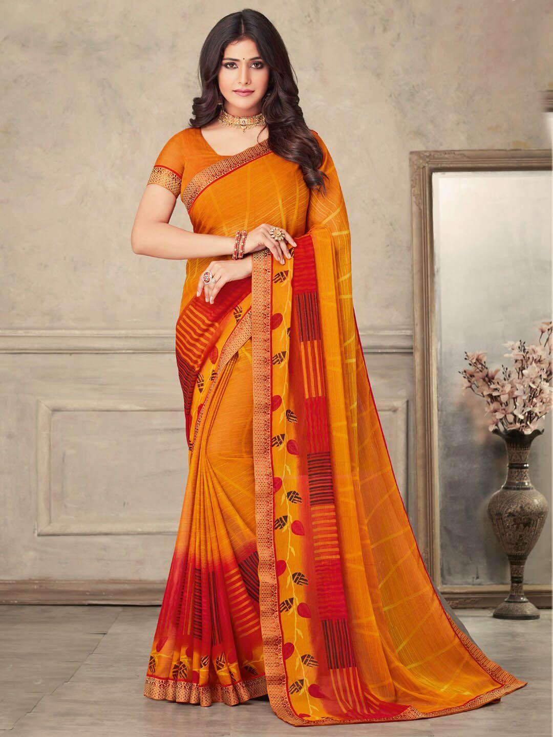 anouk abstract printed bagru saree