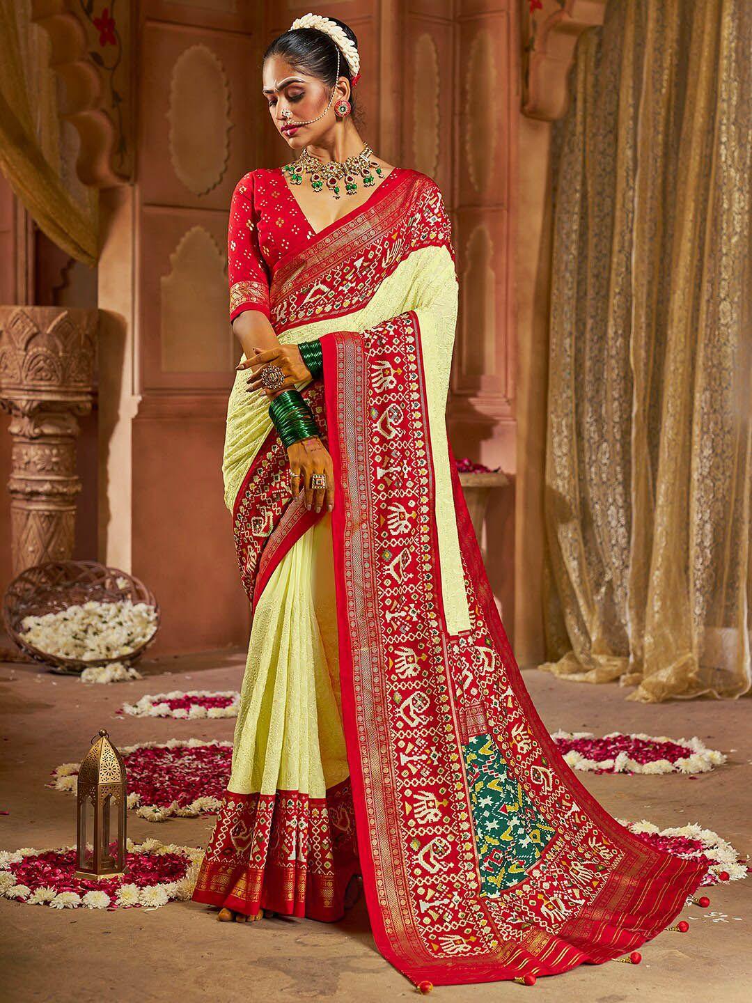 anouk ethnic motifs printed zari patola saree