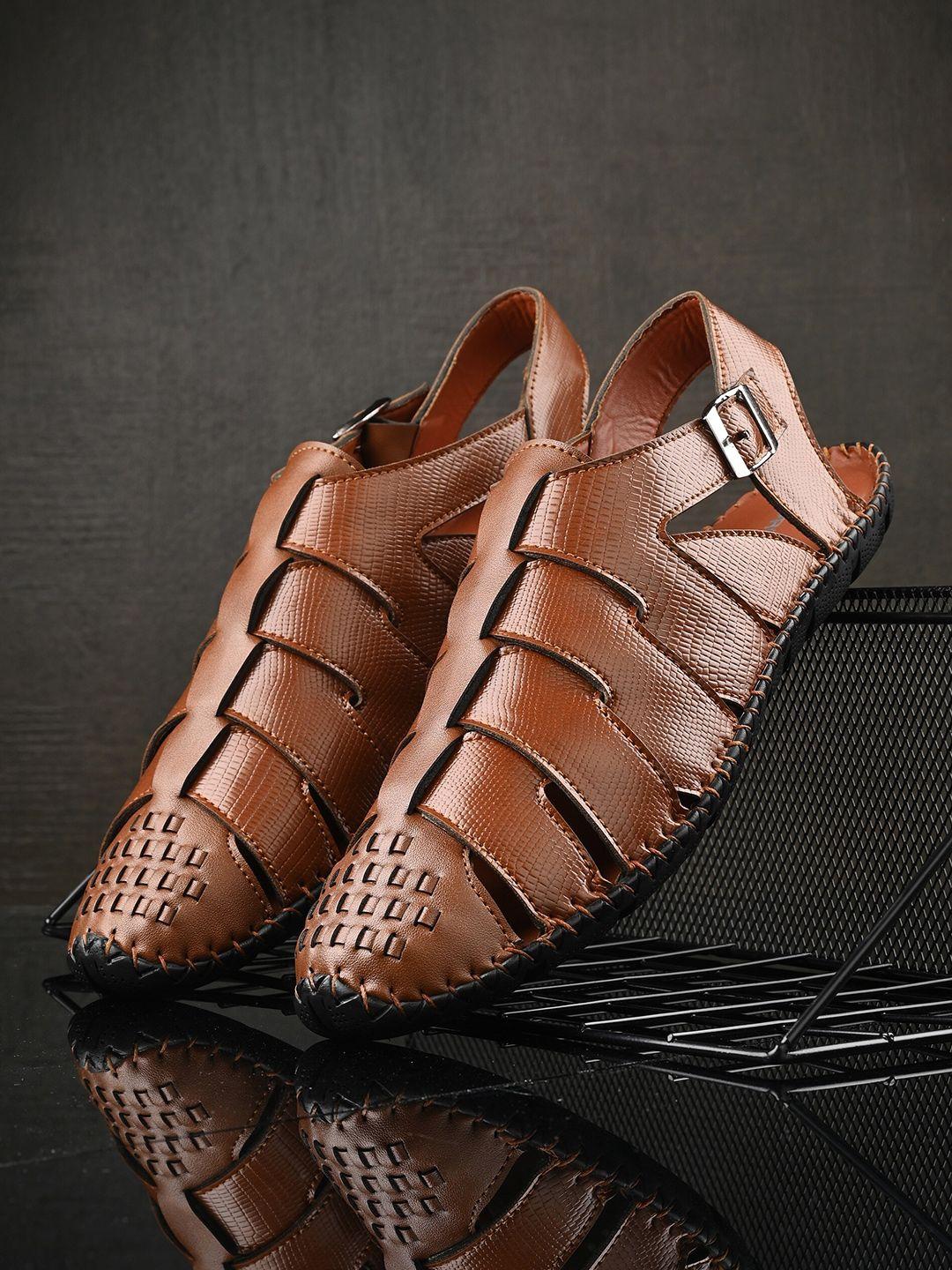 provogue men textured shoe-style sandals