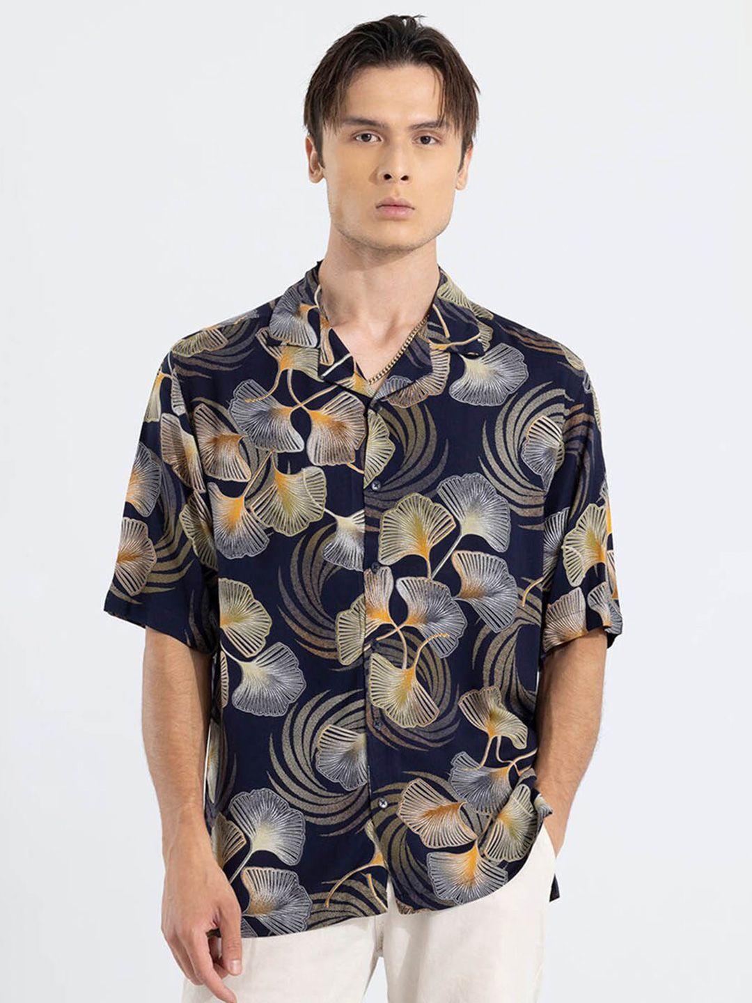 snitch oversized fit floral printed casual shirt