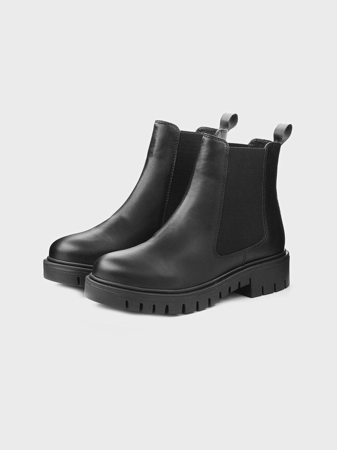 miseen women heeled mid-top chelsea boots