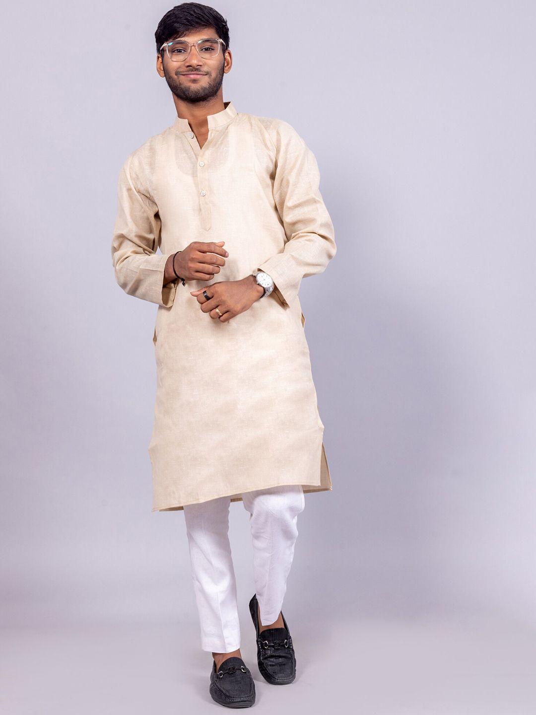 baesd mandarin collar pure cotton straight kurta with trousers