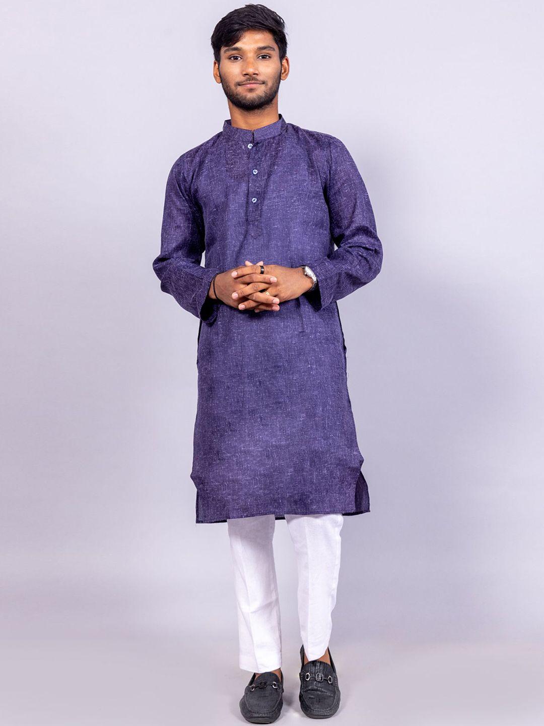 baesd mandarin collar pure cotton straight kurta with trousers