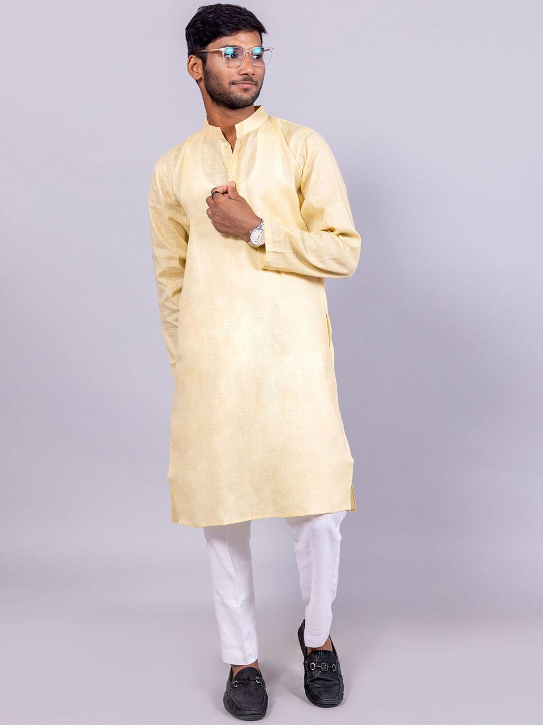 baesd mandarin collar pure cotton kurta with pyjamas