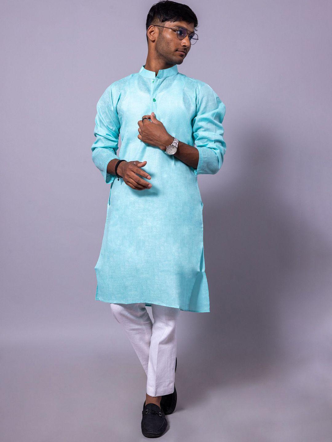 baesd mandarin collar pure cotton straight kurta with pyjamas