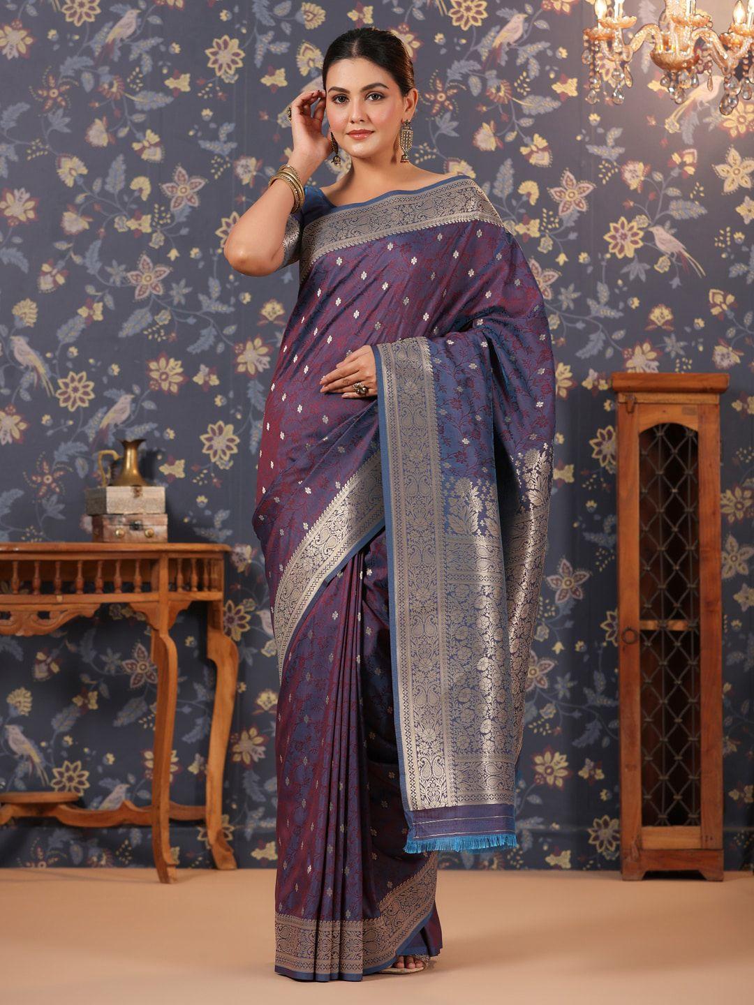 house of pataudi ethnic motifs woven design saree