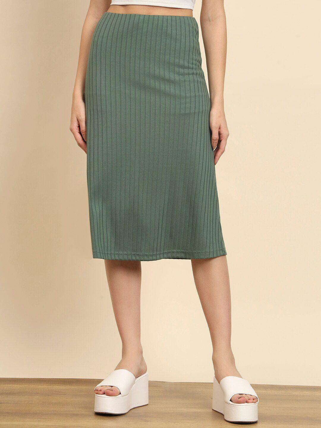 trend arrest pure cotton a-line midi skirt