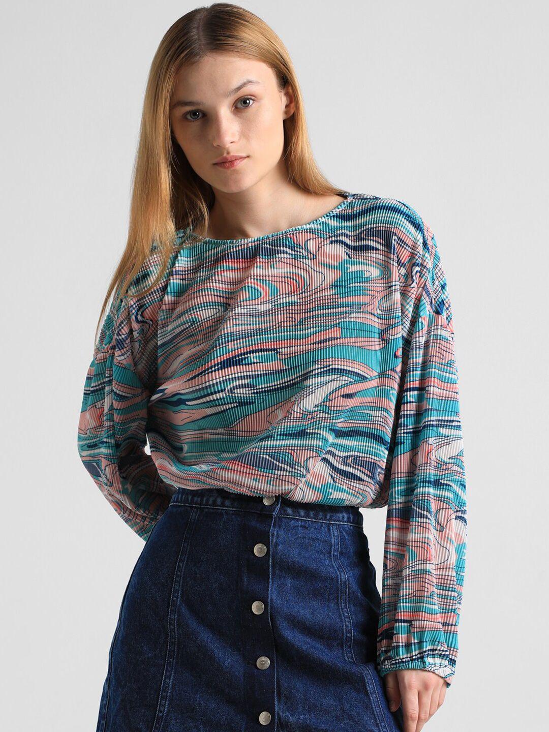 only print cotton boxy top