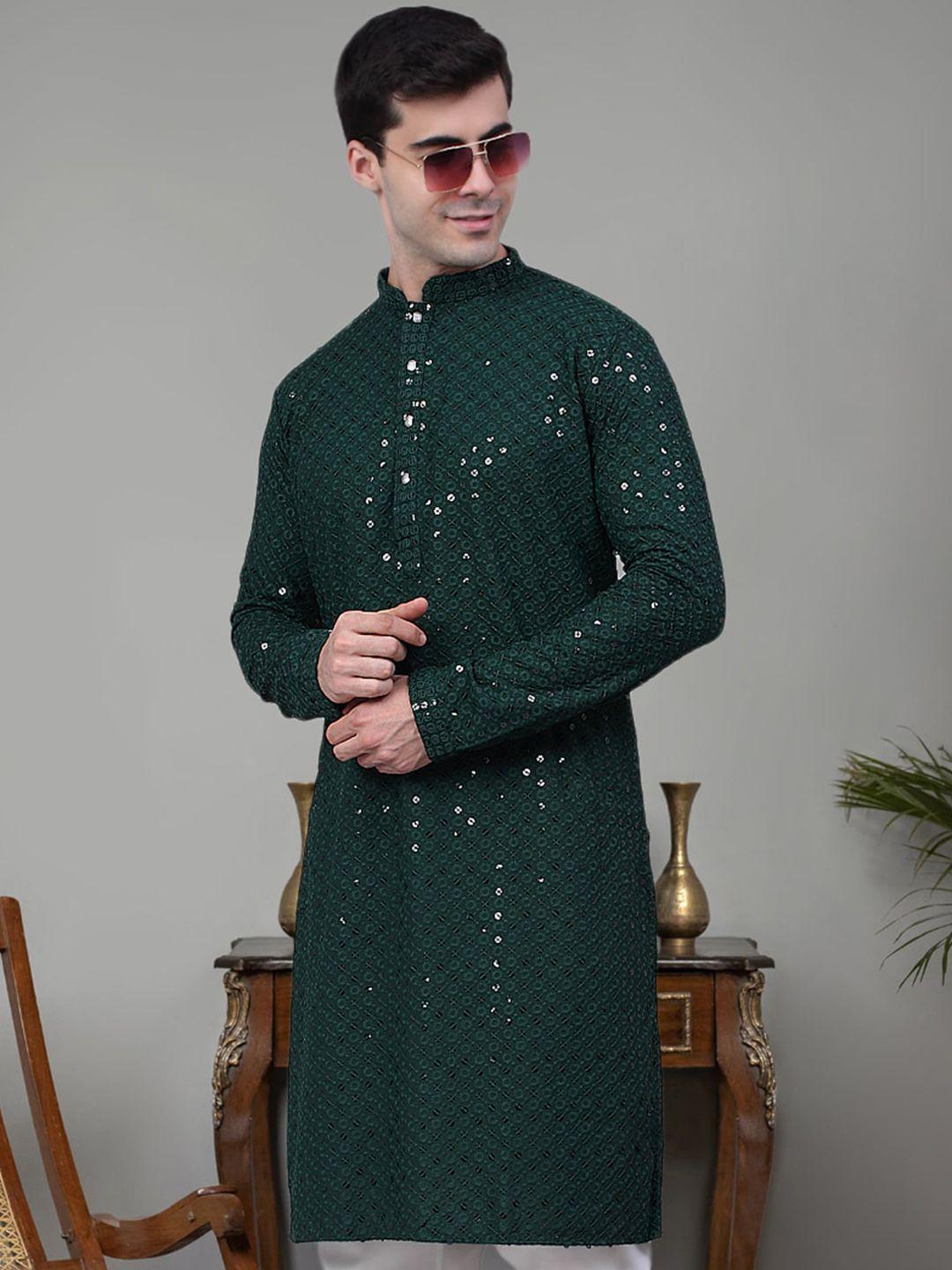 jompers floral embroidered chikankari mandarin collar straight kurta