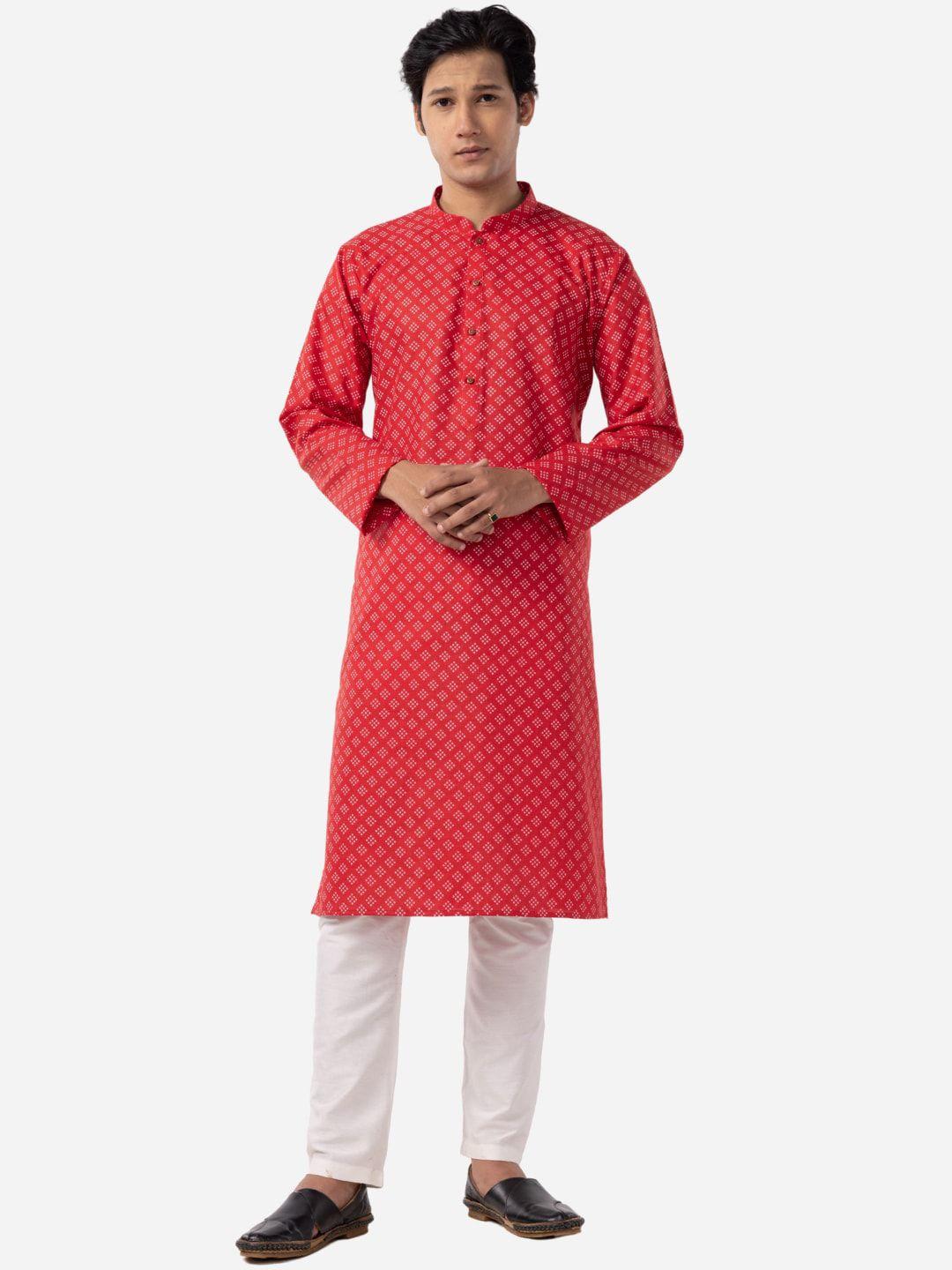 the kurta company geometric printed cotton kurta