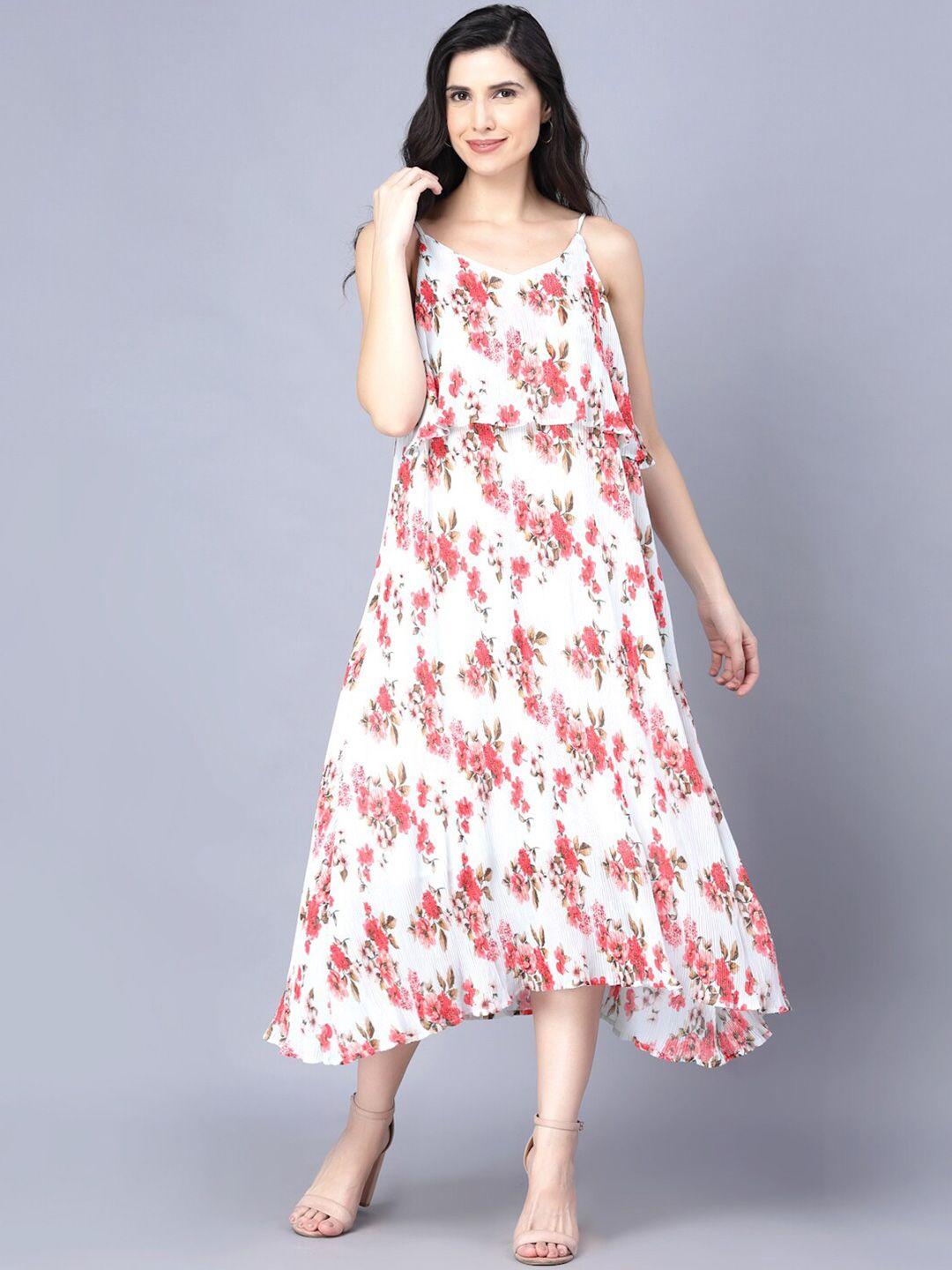 dressberry floral printed georgette a-line midi dress