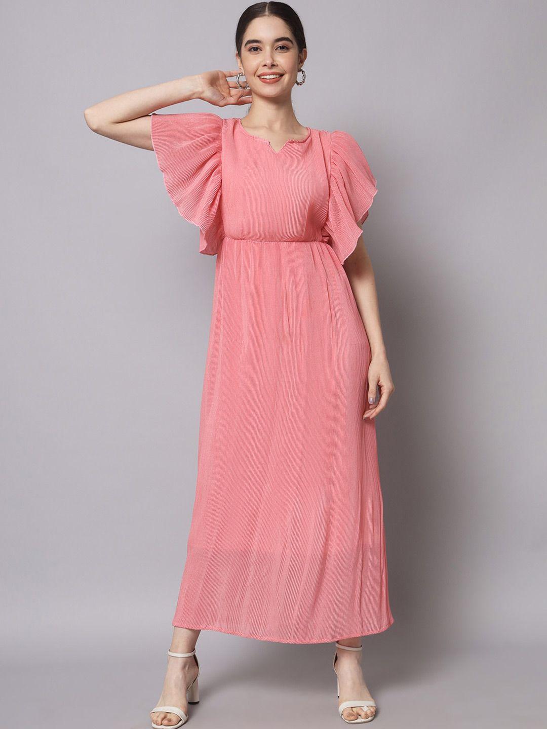 dressberry flutter sleeves midi a-line dress