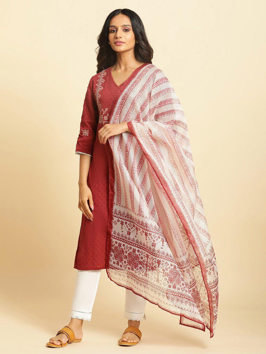 w ethnic motifs printed dupatta