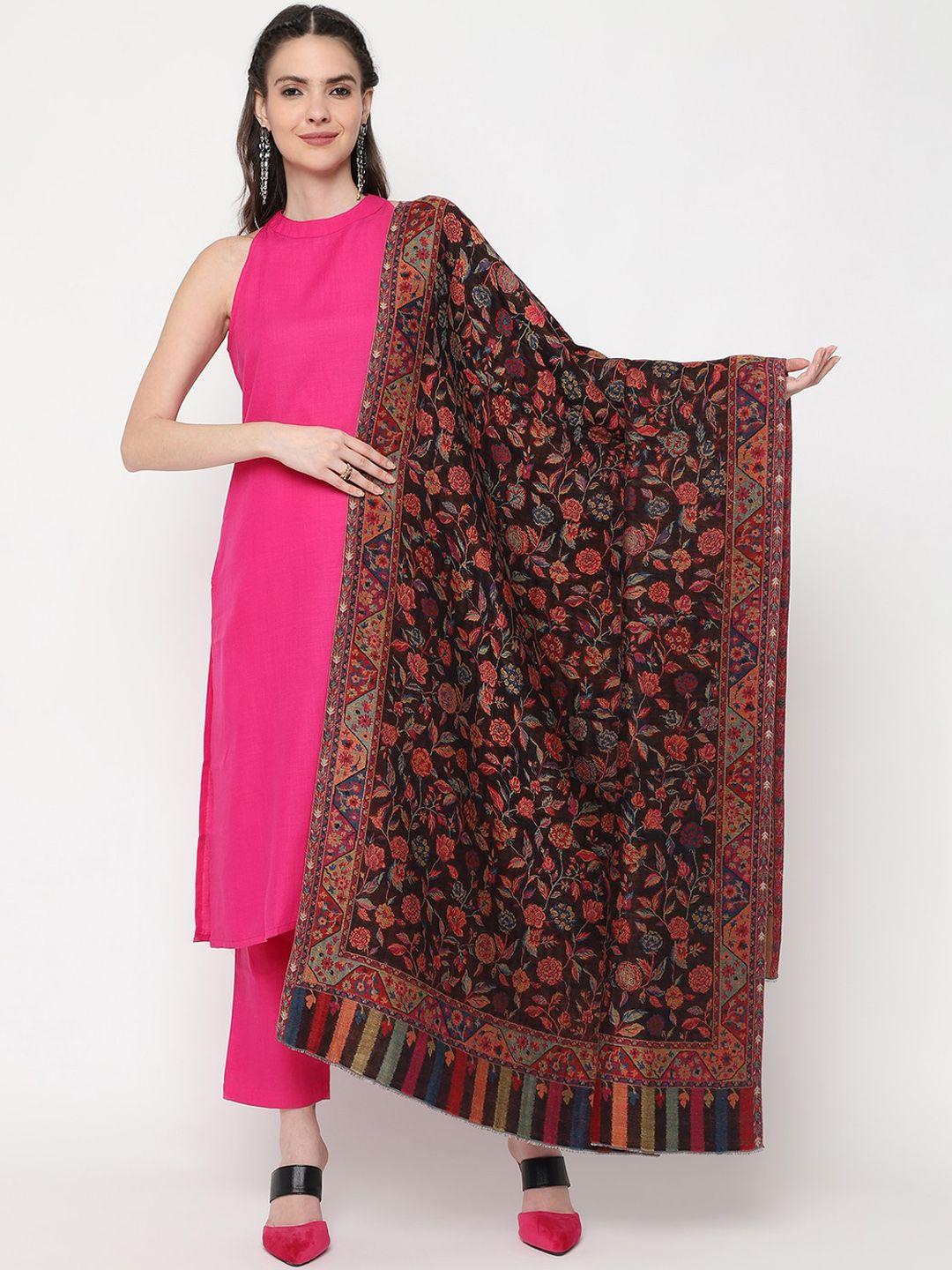 la vastraa floral woven design pure wool kani double side shawl