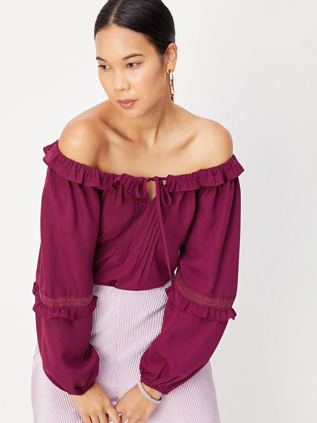 max tie-up neck ruffled top