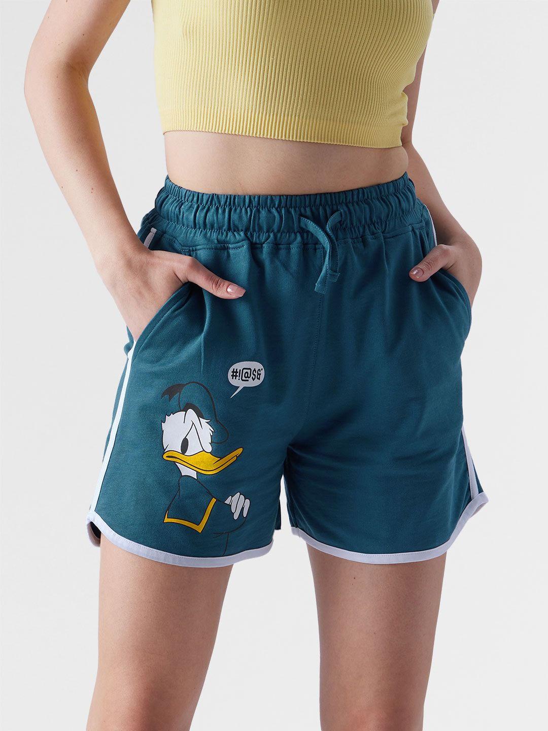 the souled store women donald duck printed pure cotton shorts