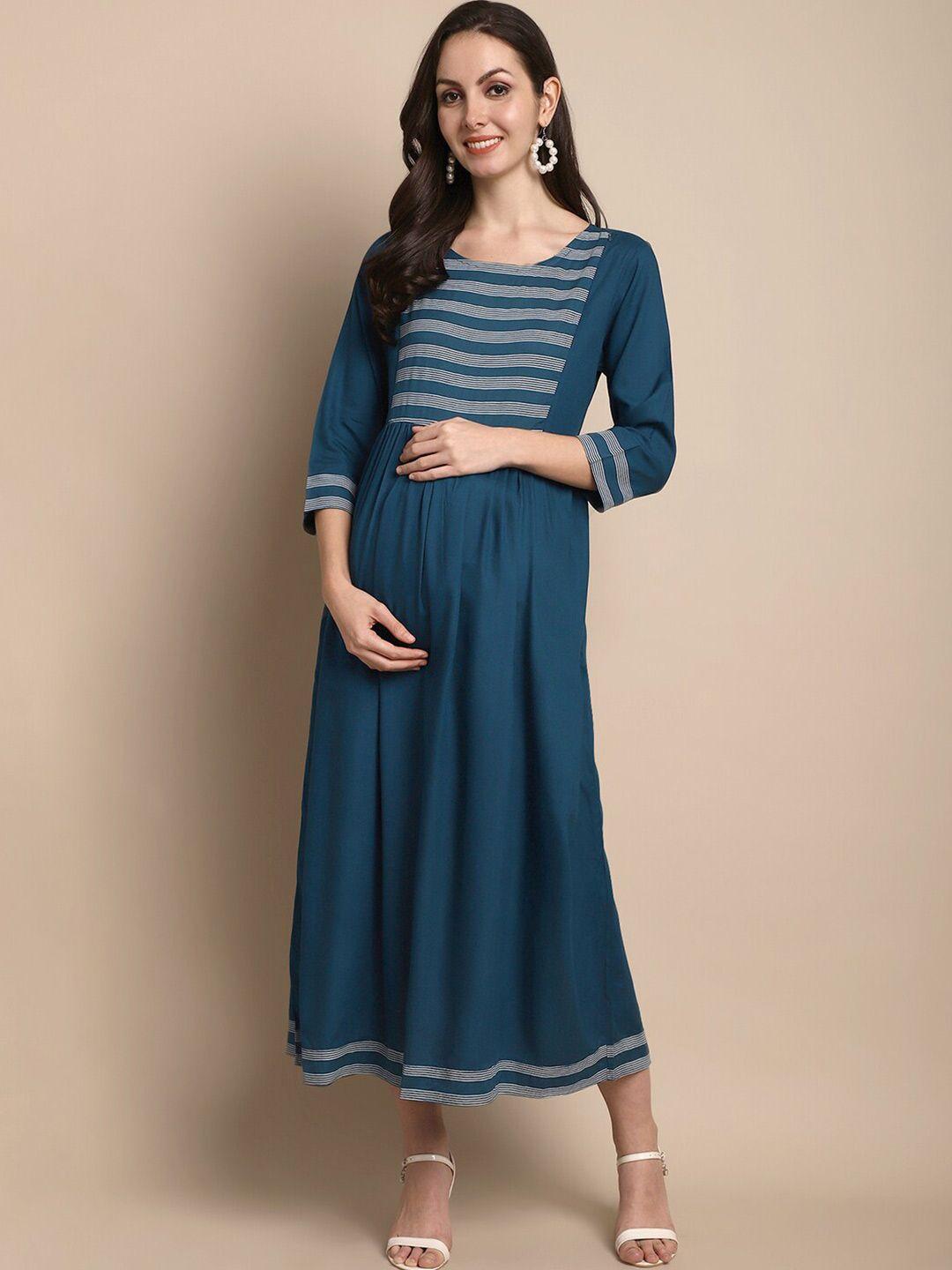 kalini striped maternity maxi dress