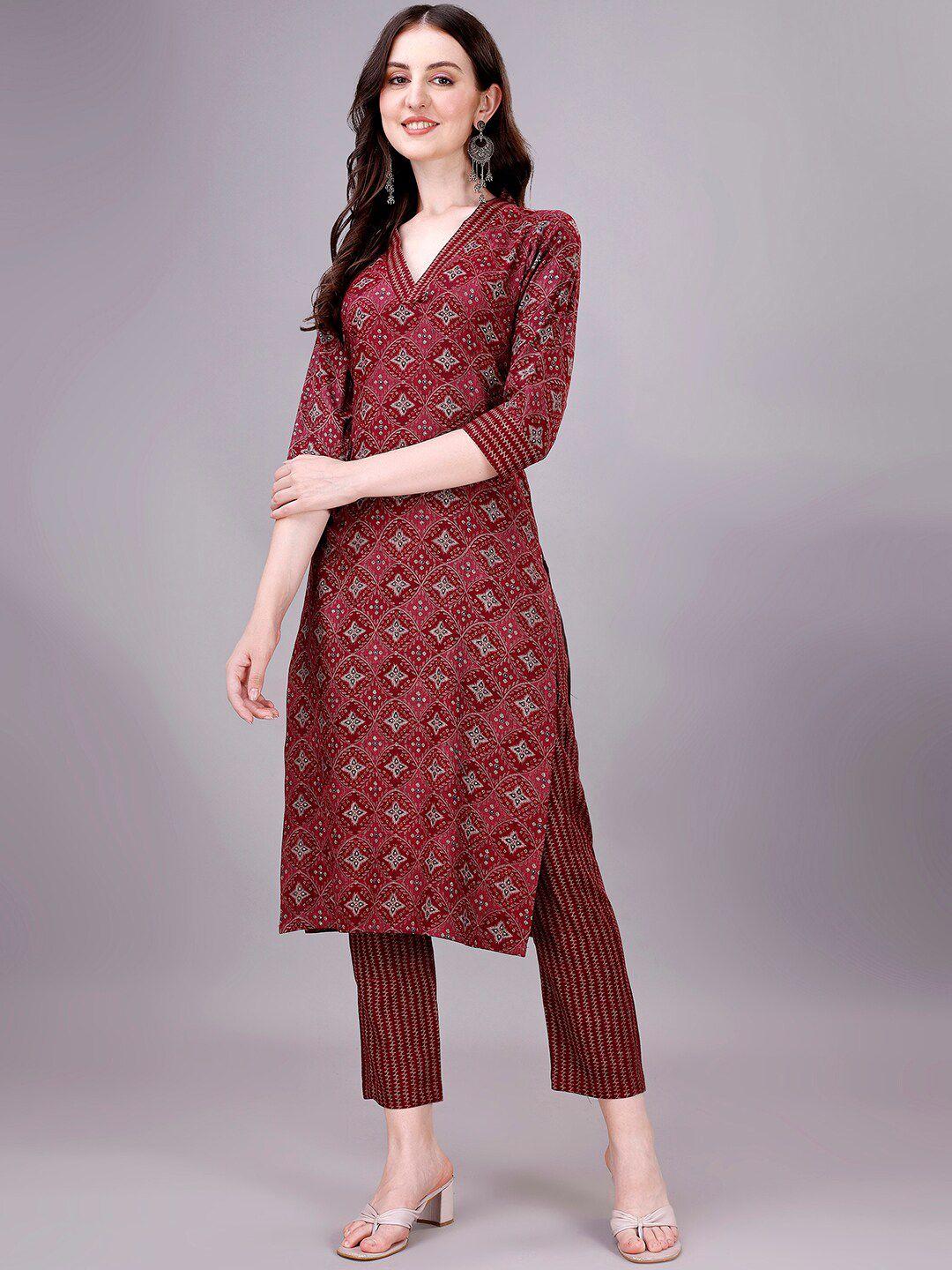 gorgone ethnic motifs printed kurta with trousers